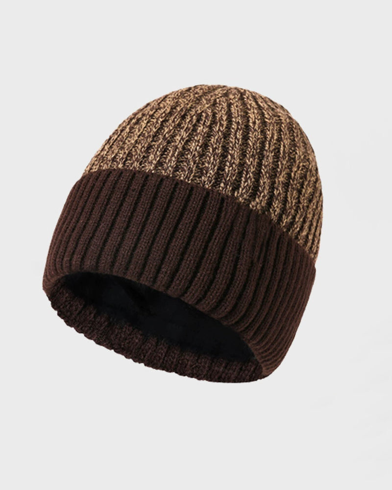 Double-layer Thickened Color Matching All-match Knit Hat