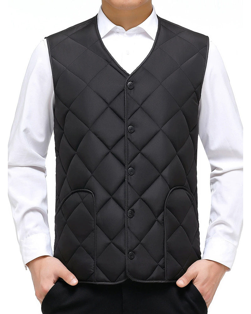 Big & Tall Men's Plus Velvet Padded Warm Cotton Vest Vest XL-6XL