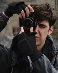 Double Layer Fleece Windproof Flip Warm Gloves