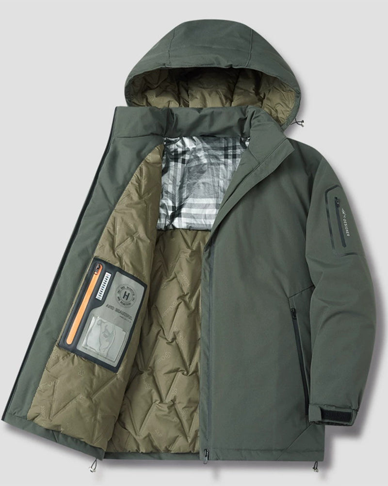 Big & Tall Men's Graphene Down Hooded Cotton-padded Jacket Coat L-6XL