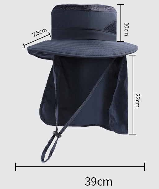 Summer Outgoing Outdoor Sunscreen Hat Women's Quick-drying Face-covering Fisherman Hat Men's Western Cowboy Hat Traveling Hiking Mountaineering Hat