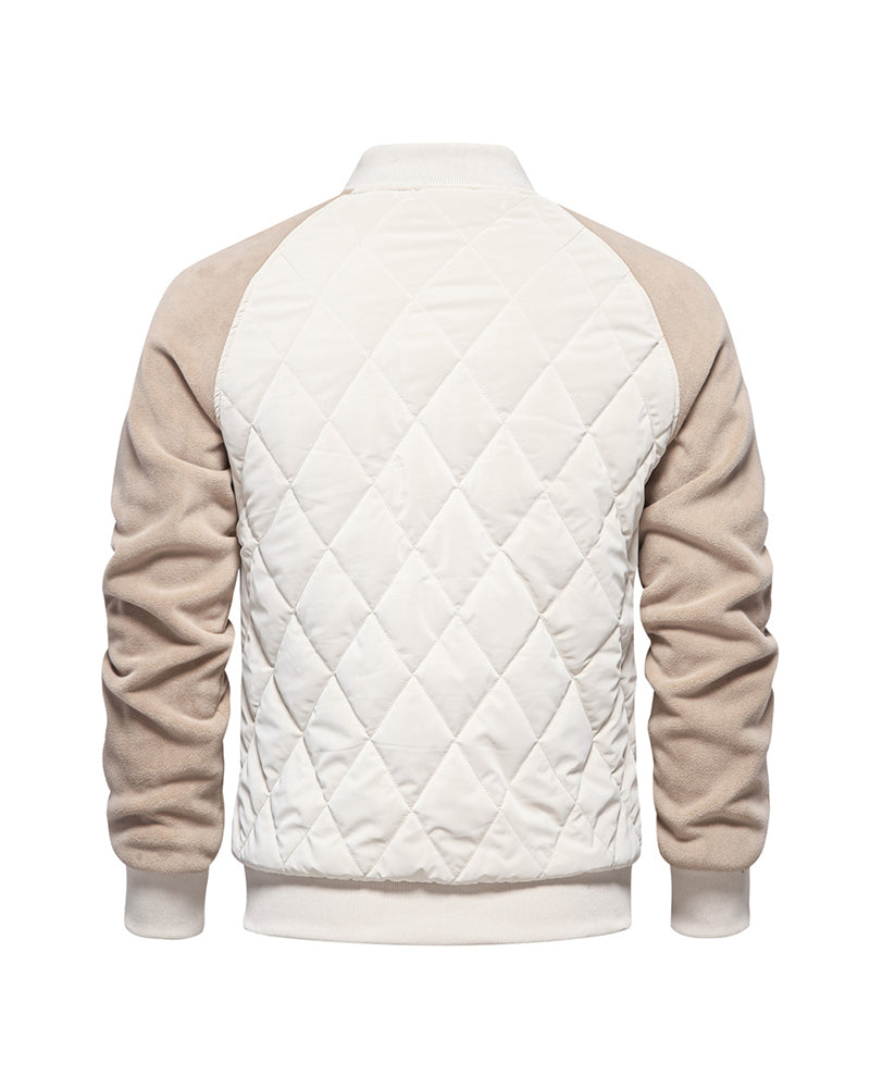 Big & Tall Men's Thickened Jacket Raglan Sleeve Quilted Jacket S-2XL
