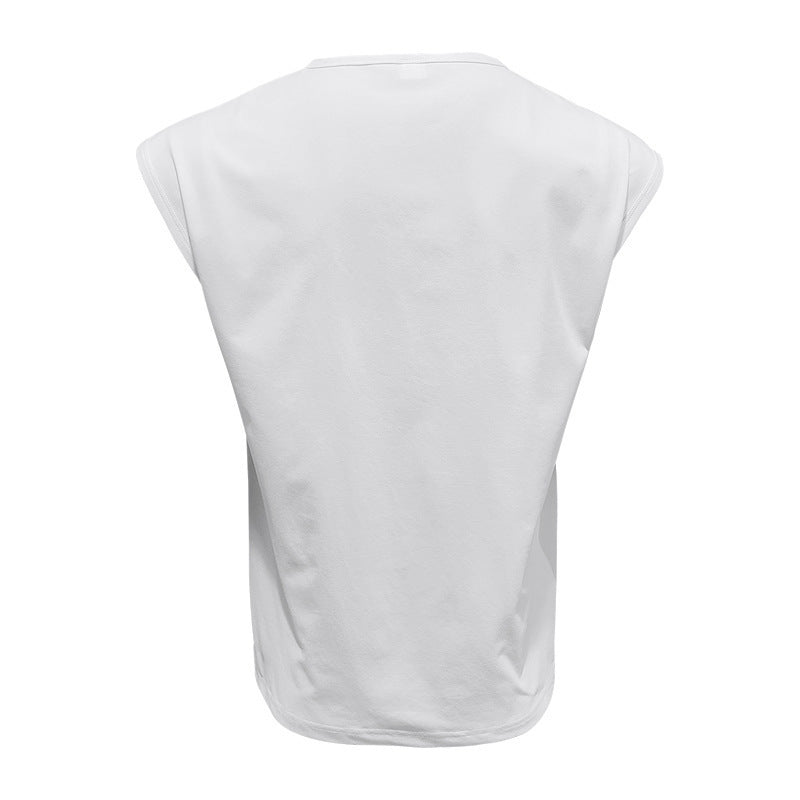 S-3XL Solid Color Thin Sleeveless T-shirt Vest
