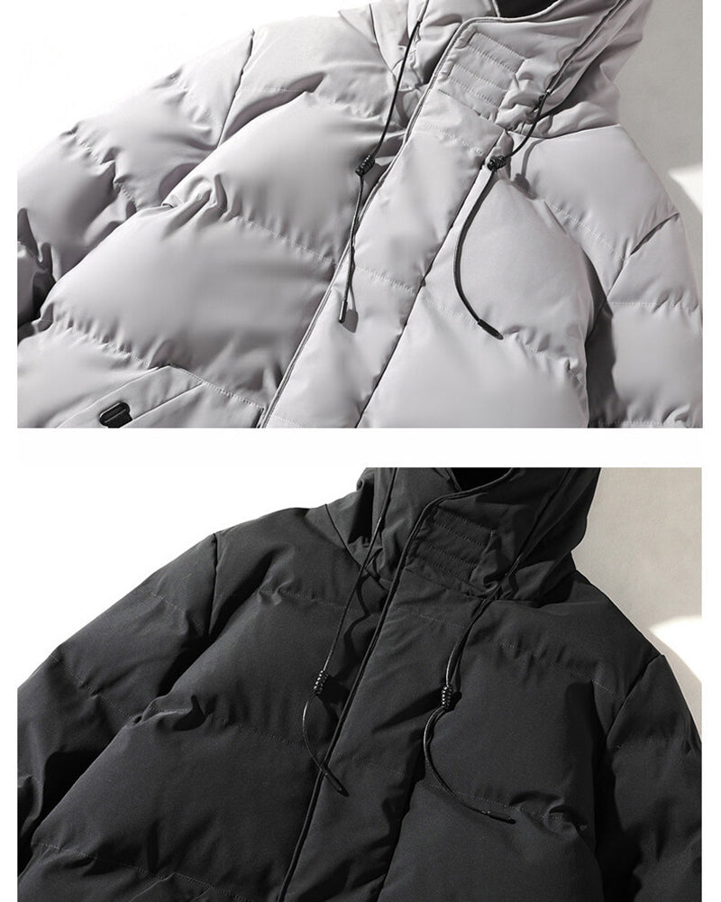 Big & Tall Men's Loose Hooded Padded Medium And Long Coat M-8XL