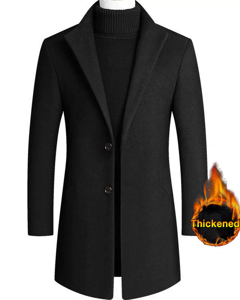 Autumn And Winter Woolen Coat Mid-length Cotton Thickened Coat M-4XL