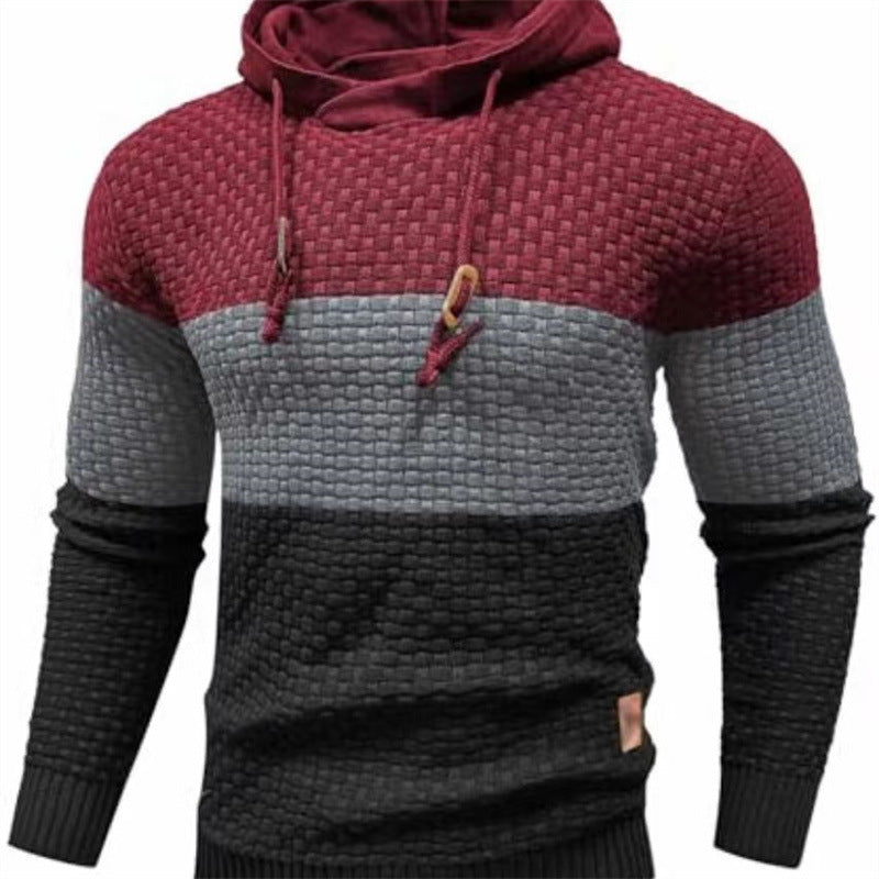 🔥Christmas 50% Off Exclusive ✨Mens Hooded Sweatshirt Tricolor Long Sleeve Hoodie Pullover Sweater