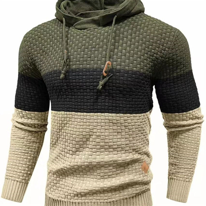🔥Christmas 50% Off Exclusive ✨Mens Hooded Sweatshirt Tricolor Long Sleeve Hoodie Pullover Sweater