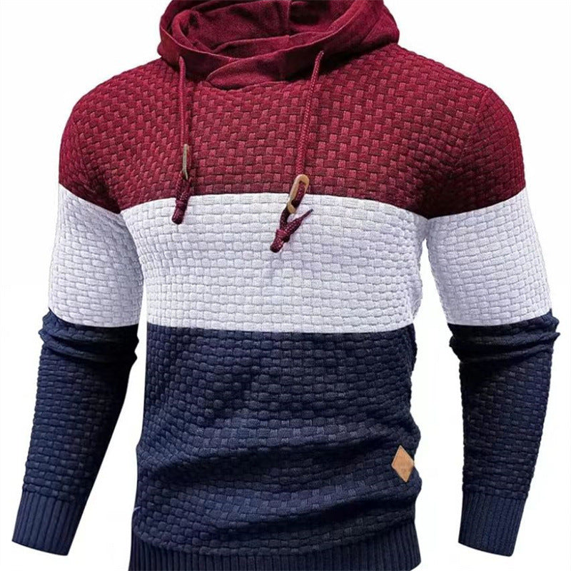 🔥Christmas 50% Off Exclusive ✨Mens Hooded Sweatshirt Tricolor Long Sleeve Hoodie Pullover Sweater