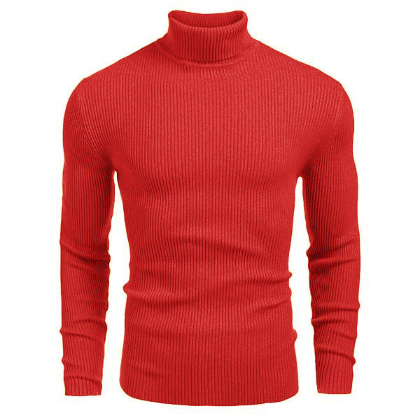 Big & Tall Men's Solid Color Turtleneck Base Sweater M-5XL