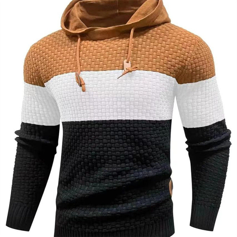 🔥Christmas 50% Off Exclusive ✨Mens Hooded Sweatshirt Tricolor Long Sleeve Hoodie Pullover Sweater