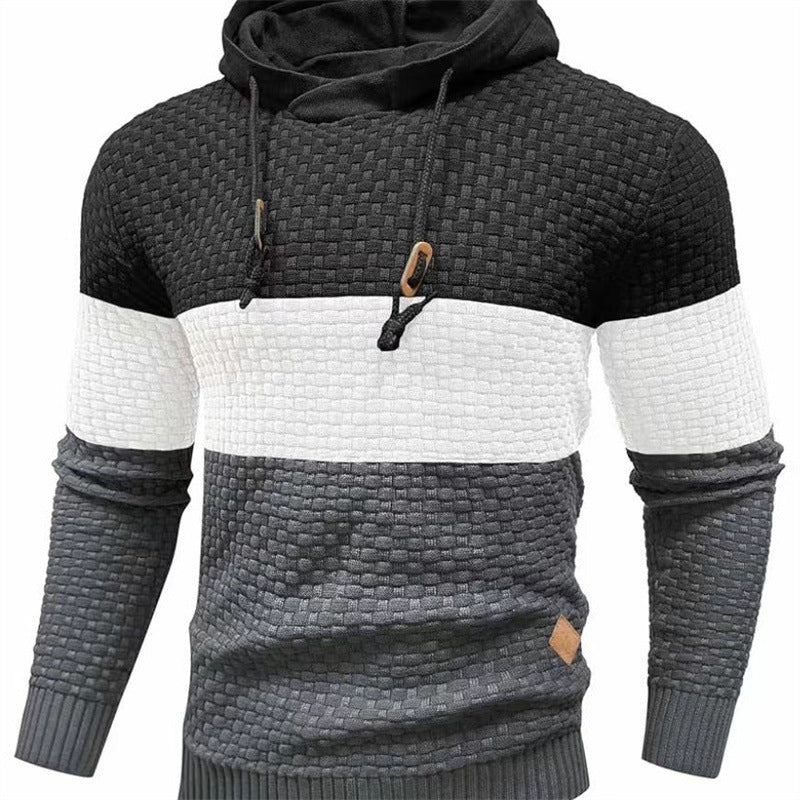 🔥Christmas 50% Off Exclusive ✨Mens Hooded Sweatshirt Tricolor Long Sleeve Hoodie Pullover Sweater