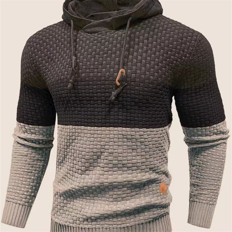 🔥Christmas 50% Off Exclusive ✨Mens Hooded Sweatshirt Tricolor Long Sleeve Hoodie Pullover Sweater