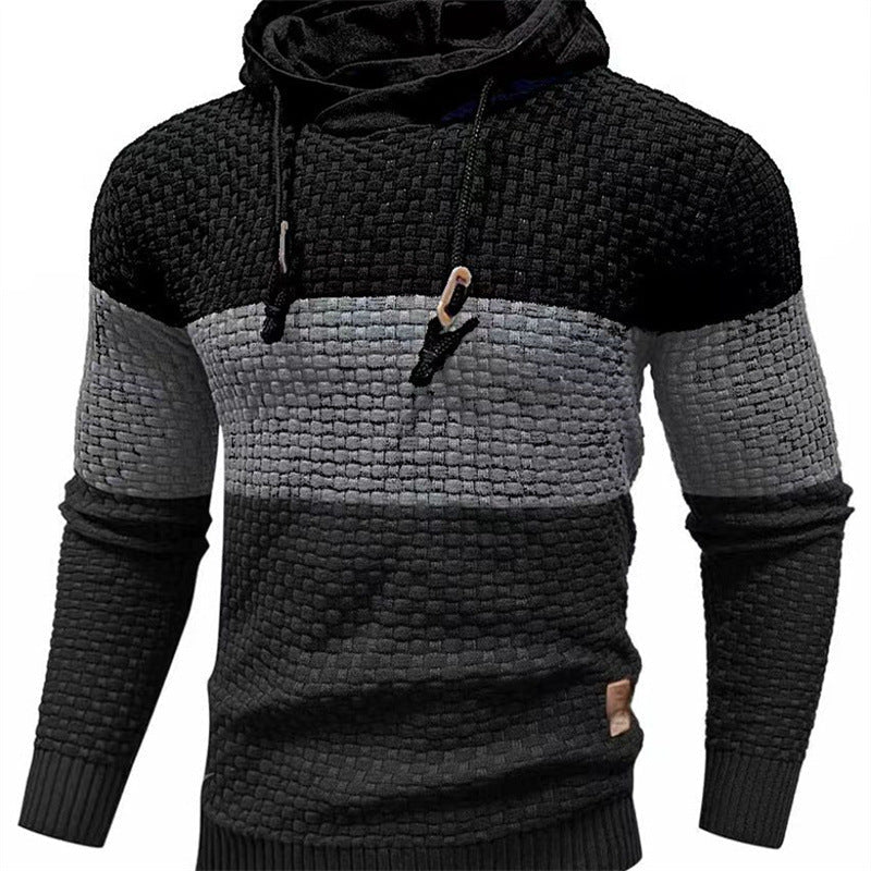 🔥Christmas 50% Off Exclusive ✨Mens Hooded Sweatshirt Tricolor Long Sleeve Hoodie Pullover Sweater