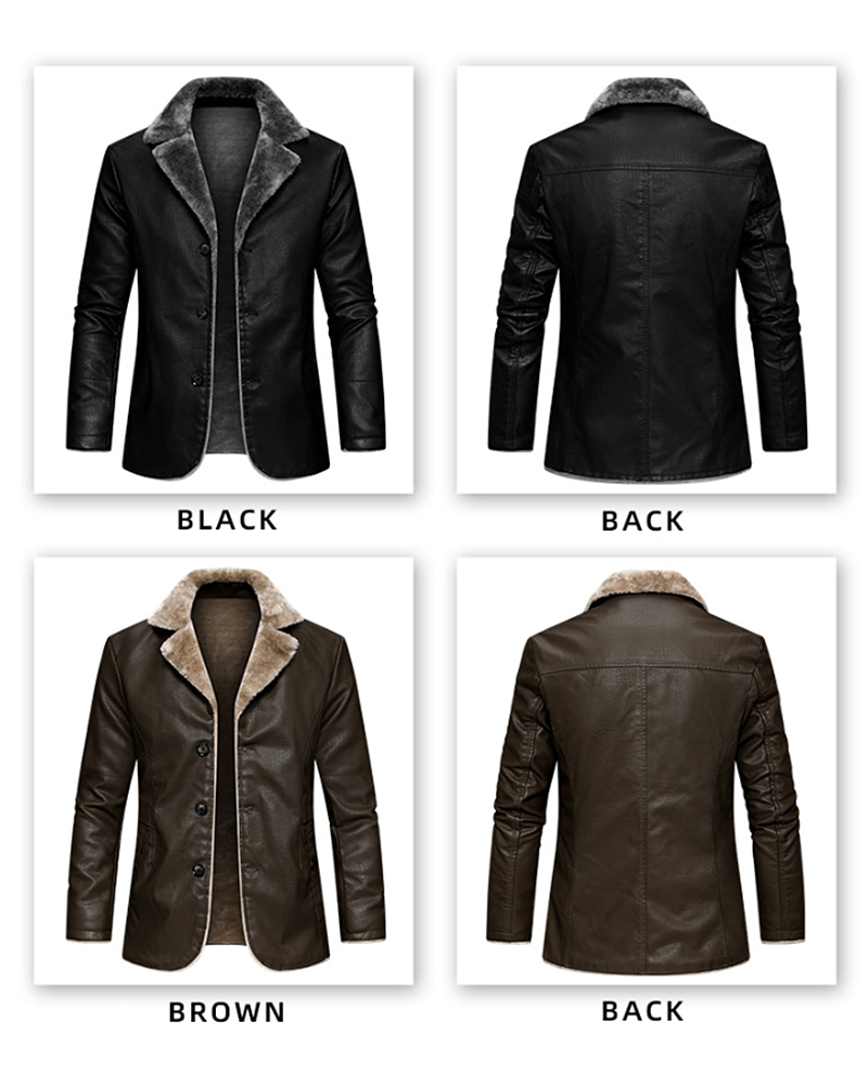 Big & Tall Men's Thickened Large Laps Suit Motorcycle Jacket S-4XL