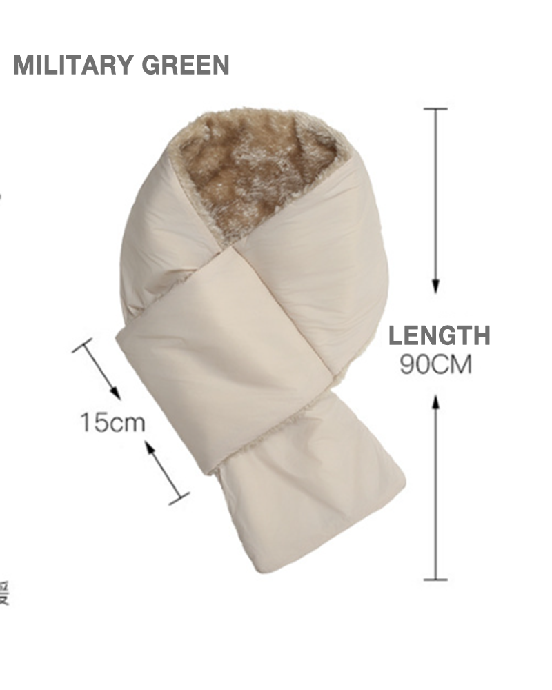 Water-repellent Solid Color Down Portable Storage Scarf
