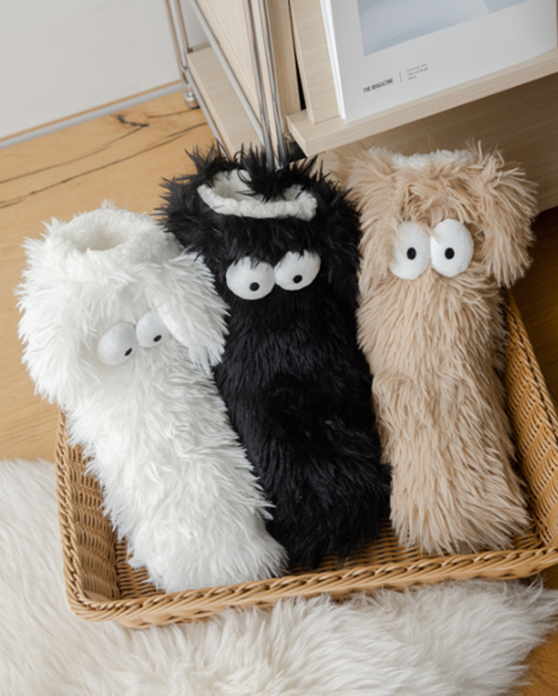 Big Eyes Lamb Fleece Floor Socks Indoor Anti-Slip Snow Socks
