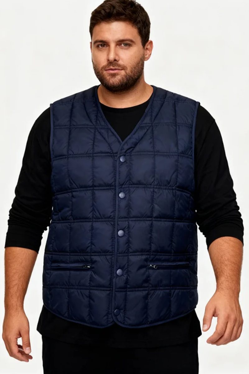 Big & Tall Men's Solid Color Warm Down Vest L-5XL