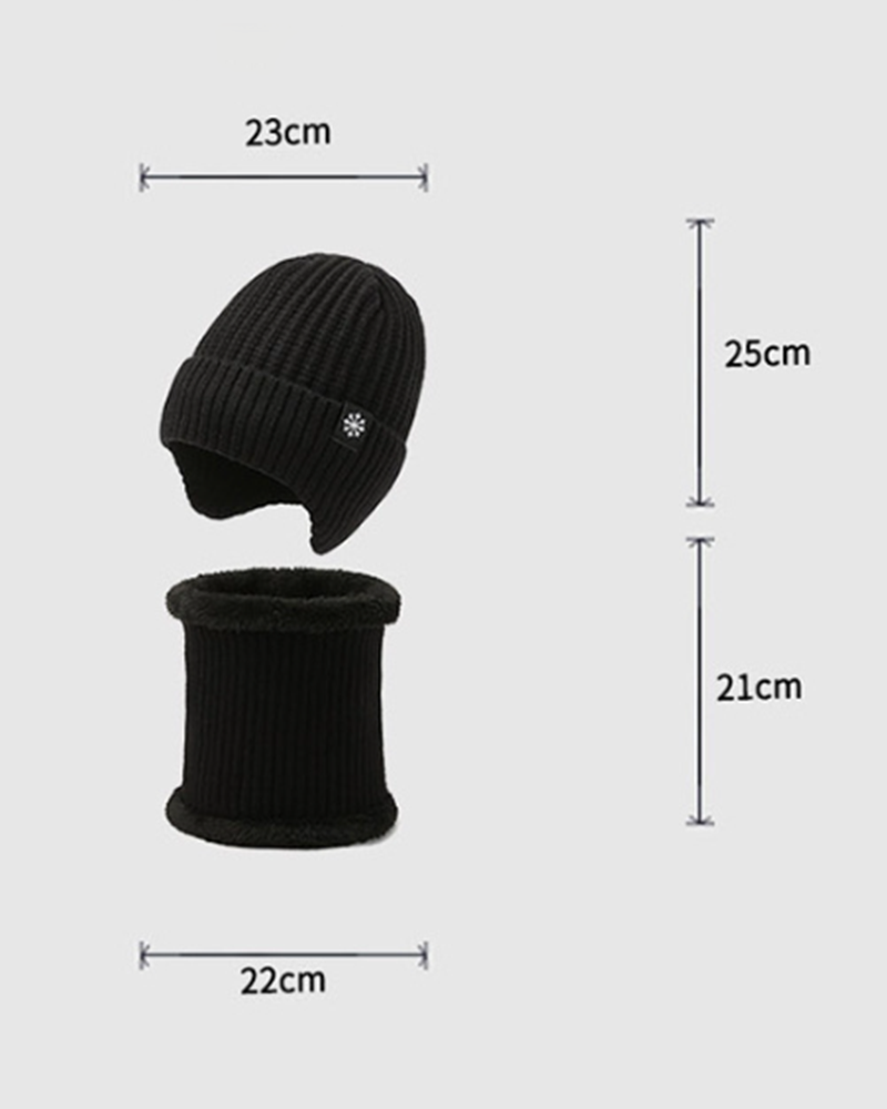 Thickened Knit Hat Scarf Set