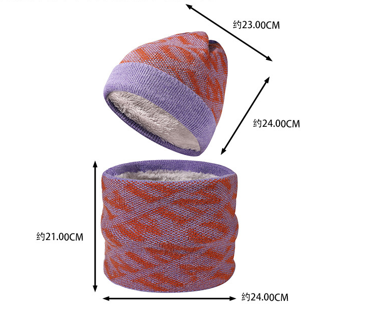 Fashion Letter Scarf Hat Two-piece Set