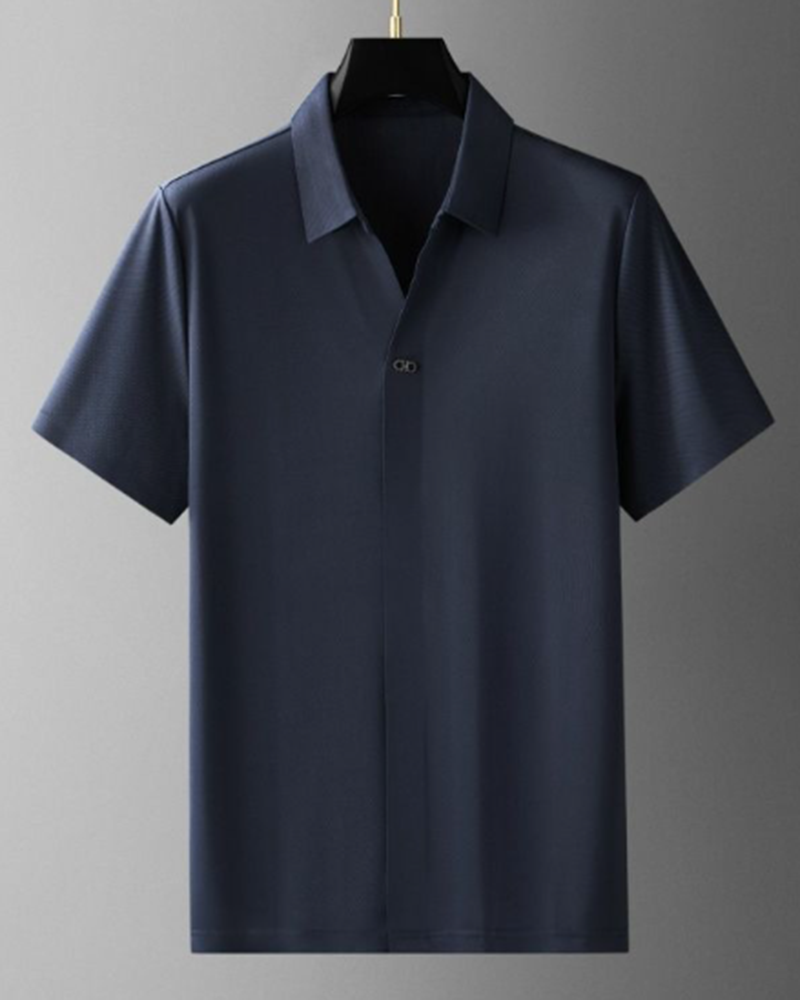 Big & Tall Men's Business Casual Ice Silk Short Sleeve Shirt Sports Suit M-3XL