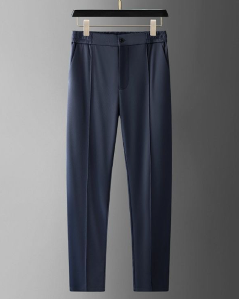 Big & Tall Men's Business Casual Ice Silk Short Sleeve Shirt Sports Suit M-3XL