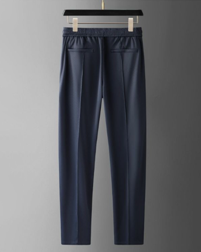 Big & Tall Men's Business Casual Ice Silk Short Sleeve Shirt Sports Suit M-3XL