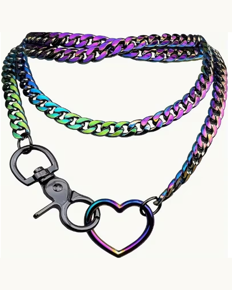 Heart-shaped Multilayer Cuban Necklace