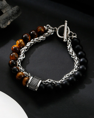 Street Trend Frosted Map Stone Double Layer Bracelet