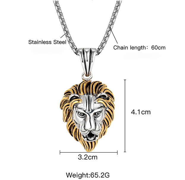 Lion Head Pendant Necklace
