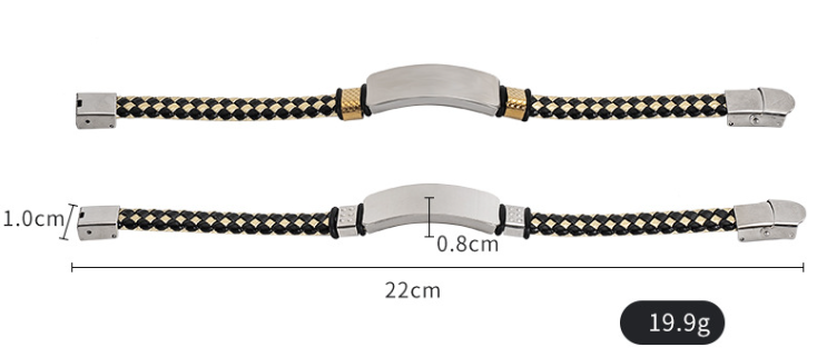 Business Retro Bracelet Rope Wided Bracelet Couple Gift