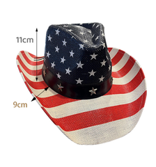 Western Cowboy American Retro Star Big Eave Beach Sunshade Outdoor Party Straw Hat