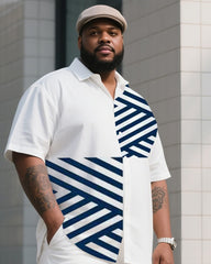 Big Boy Must-Have 2025 Popular Irregular Striped Short Sleeve Shirt Trousers Suit