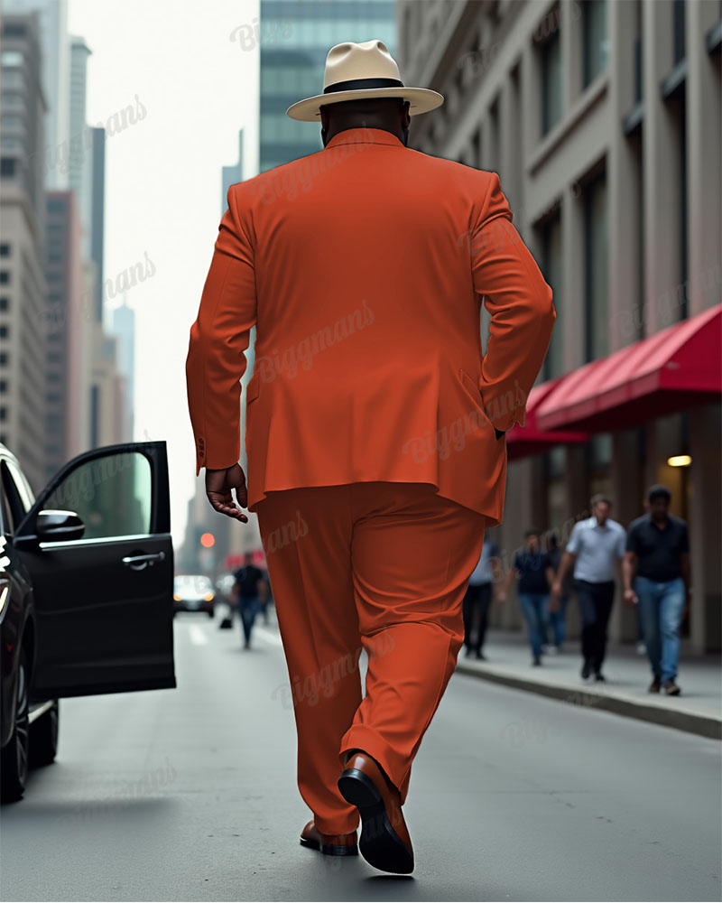 Men's Big and Tall Solid Color Blazer Trousers Suit