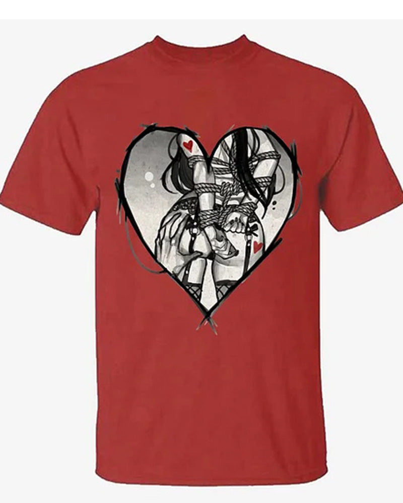 Men's Plus Size Street Fashion Bundle Game Printed Round Neck Short Sleeve T-Shirt