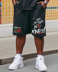 Men's Plus Size June Festival Creative Black's Life Is Also Named Word Freedom Day Fist Printed T-shirt Shorts Suit