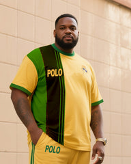 Big Boy Casual Sports Football Style Striped Crewneck Short Sleeve T-Shirt Trousers