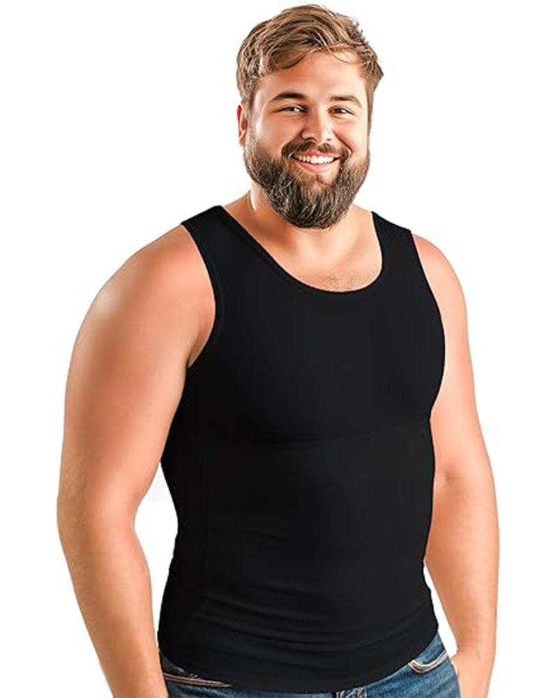 L-4XL Big & Tall Men's Abdominal And Chest Vest | Body Shaping Underwear Compression Vest |