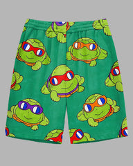 Men's Big & Tall Cartoon Turtle with Glasses Printed Outdoor Daily Casual Sporty Shorts