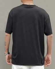 4XL-8XL Big & Tall Men's Daily Casual Quick-drying Jacquard Crewneck Short-sleeved T-shirt