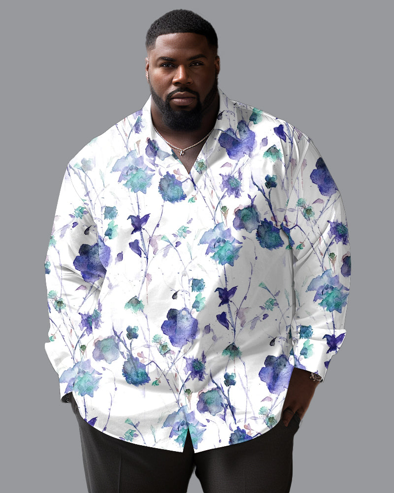 Secret Garden Series Long Sleeve Lapel Shirt For Big Guys