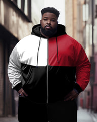 Men's Big & Tall Color Block Jogger Activewear Two Piece Set