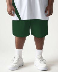 Men's Plus Size Daily Casual Green Geometric Print Short Sleeve T-Shirt Shorts Suit