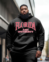 Men's Plus Size Florida A&M University Style Hoodie and Sweatpants Two Piece Set