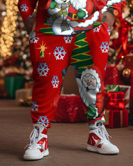 Men's Plus Size Christmas Snowman Santa Hoodie Set of Two