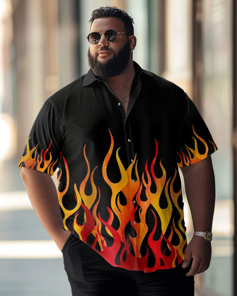 Classic Street Sparkle Pattern Men's Big & Tall Short Sleeve Shirt