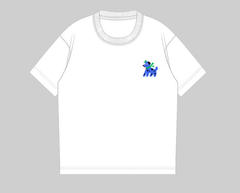 Selected 100% Cotton T - Shirt with Embroidered Glowing Dog King Pattern