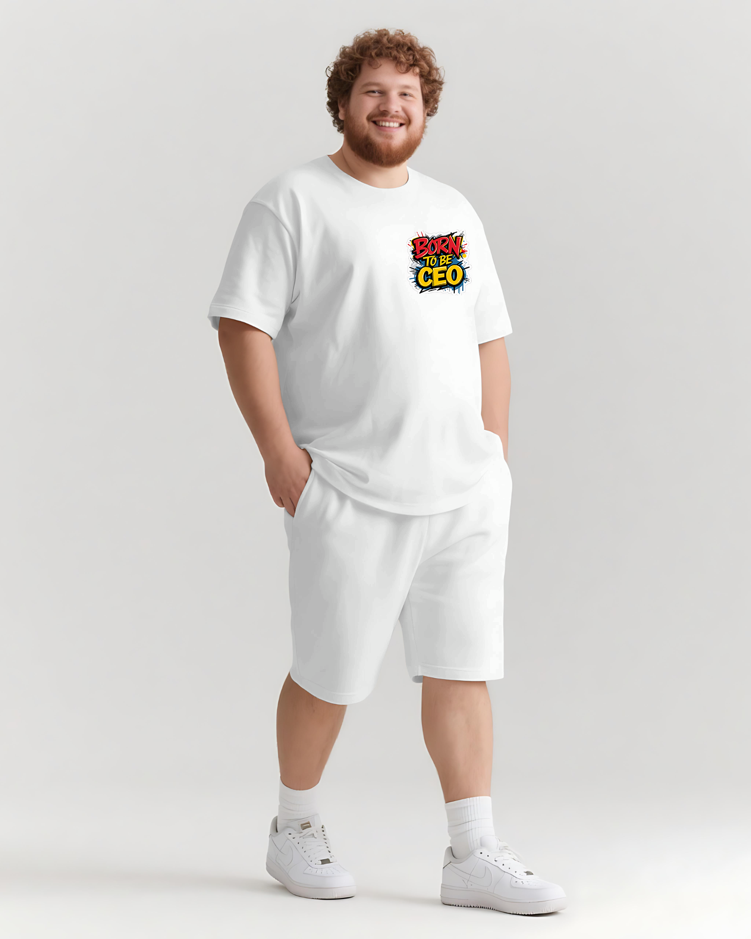 BORN TO BE CEO Slogan T-shirt Set