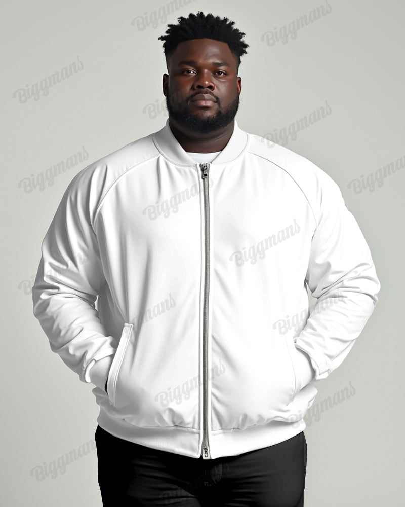 Men's Daily Casual Simple Solid Color Big and Tall Long Sleeve Jacket