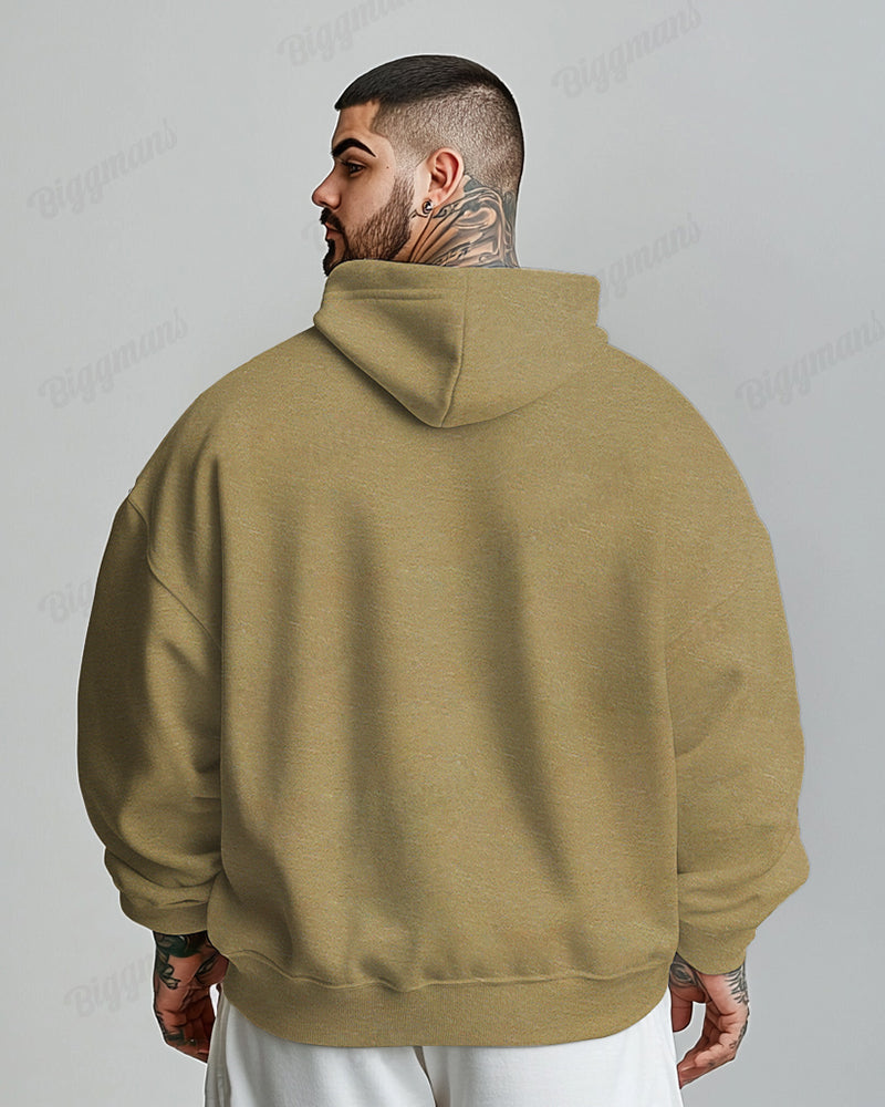 Cotton-Double Bone Love Pattern Printed Men's Loose Oversized Hoodie