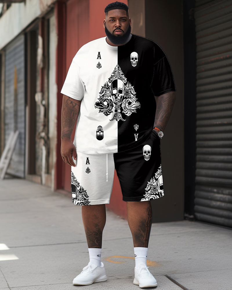 Street Casual Colored Blades A Skull Print Large Men's Suit